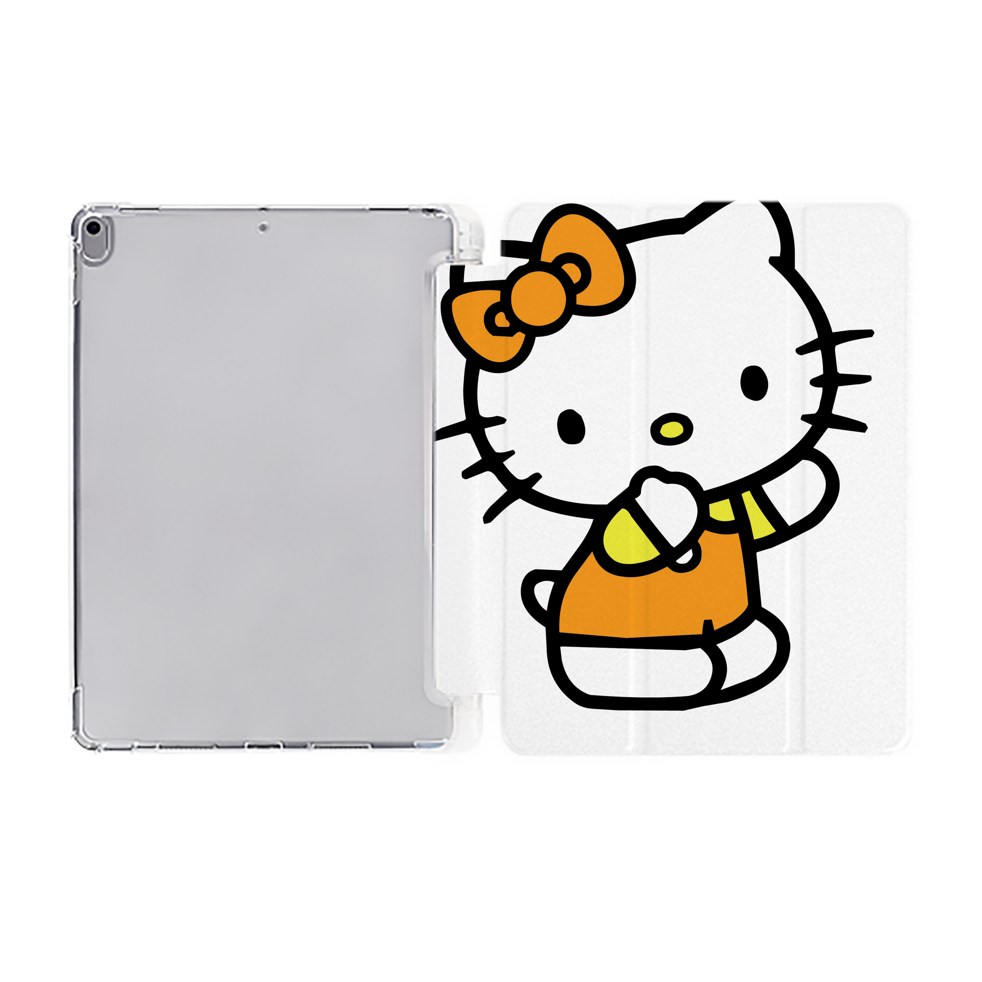 （画像用） Hello Kitty ハローキティ IPad ケース ペン収納付き 三つ折りスタンド PUレザー×シリコン 対応機種9.5/10.5/10.9インチ